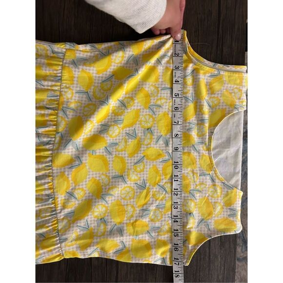 Lands' End Lemon All Over Print Yellow Tiered Maxi Dress Size S Spring Summer - Picture 9 of 10